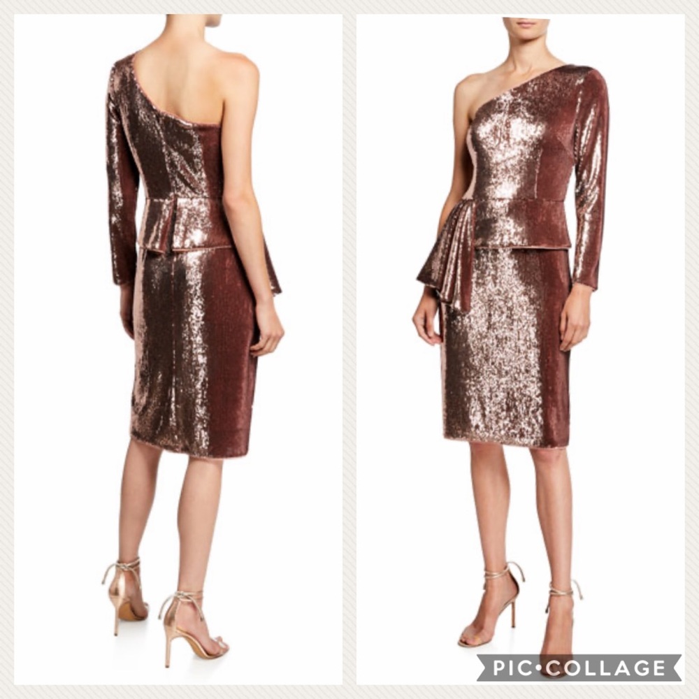 Aidan by Aidan Mattox fully sequins one shoulder dress